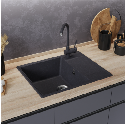 Детальное фото товара: Maunfeld Lacrima 605 MFQS-605DGR, мойка, гранит, темно-серый