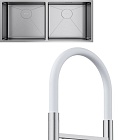 Omoikiri Taki 86-2-U/IF-IN + Kanto-2 Plus-SB BN-WH нержавеющая сталь