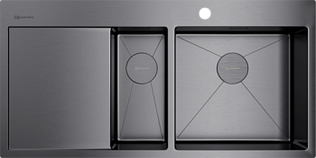 Фото товара: Omoikiri Akisame 100-2-GM-R, мойка, нержавеющая сталь/вороненая сталь, чаша справа