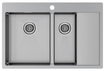 Paulmark KRONER 78/2SF, мойка, нержавеющая сталь брашированное, левая