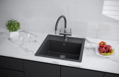 Детальное фото товара: KUCHENSTERN TOP 50, мойка, гранит, черный