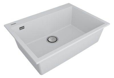 Paulmark DECORATION 69, мойка, гранит, белый Детальное фото товара: Paulmark DECORATION 69, мойка, гранит, белый