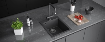 Детальное фото товара: KUCHENSTERN OBEN 45, мойка, гранит, антрацит
