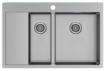 Фото товара: Paulmark KRONER 78/2SF, мойка, нержавеющая сталь брашированное, правая