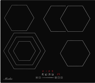 Детальное фото товара: Monsher MHE 6019 стеклокерамическая поверхность