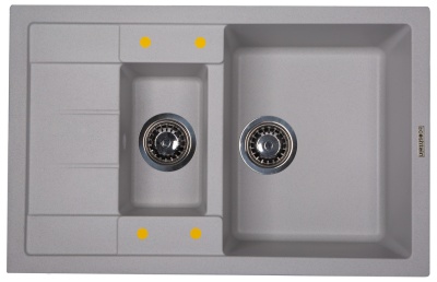 Ecoshtein RECHTECK 781.5, мойка, гранит, серый шелк