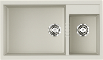 Фото товара: Omoikiri Tedori 86-2-LB-WH, мойка, гранит, белый