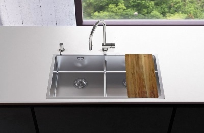 Детальное фото товара: ALVEUS NOX 80 BRS, мойка, нержавеющая сталь (в комплекте с интегрированным сифоном)