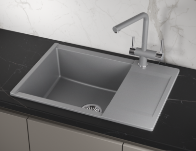 GRANULA ES-7003 мойка, гранит, алюминиум Детальное фото товара: GRANULA ES-7003 мойка, гранит, алюминиум