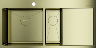 Omoikiri Akisame 100-2-LG-L, мойка, нержавеющая сталь/светлое золото, чаша слева
