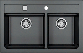 Фото товара: ALVEUS GRANITAL ATROX 50 CARBON - G91, мойка, гранит, черный (в комплекте с сифоном 1132822)