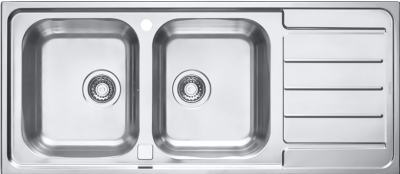 ALVEUS LINE MAXIM 100 SAT-90, мойка, нержавеющая сталь сатин (в комплекте с сифоном 1127257)