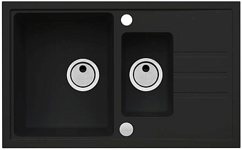 Фото товара: ALVEUS INTERMEZZO 70 GRANITAL DEEP BLACK-G90, мойка, гранит, темно-черный (в ком. с сифоном 1117293)