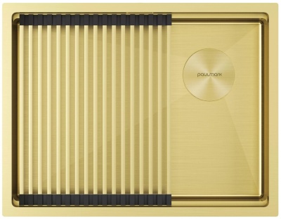 Фото товара: Paulmark NEXT-PRO 58 UNI, мойка, нержавеющая сталь, светлое золото