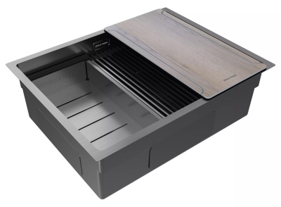 Детальное фото товара: Paulmark NEXT-MULTI SINK 58 UNI, мойка, нержавеющая сталь, вороненая сталь