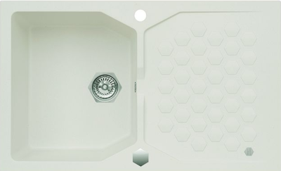 ALVEUS SENSUAL 30 GRANITAL+ ARCTIC-G11M, мойка, гранит, белый (в комплекте с сифоном 1101462)