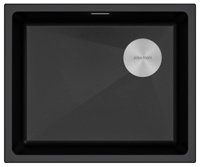 Paulmark LUMI 55UNI-SKEW, мойка, гранит, черный металлик