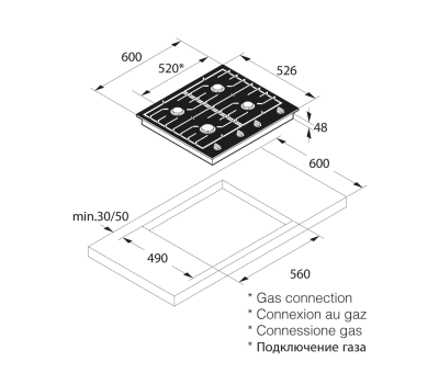 ASKO HG1666AB Детальное фото товара: ASKO HG1666AB газовая поверхность