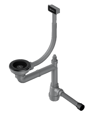 Omoikiri WK-1-GB Арматура для одночашевых моек с прямоугольным переливом, графит