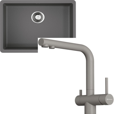 Детальное фото товара: Omoikiri Kata 54-U-GR + Nagano-P-GR leningrad grey