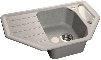 Детальное фото товара: GranFest CORNER GF-C-800 E, мойка, мрамор, серый