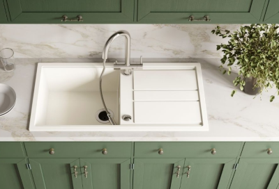 Детальное фото товара: Omoikiri Kitagawa 100-WH, мойка, керамика, белый