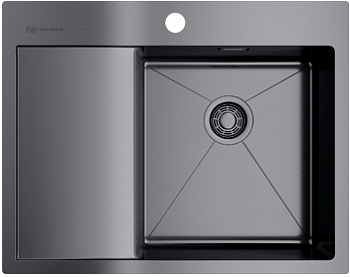 Фото товара: Omoikiri Akisame 65-GM-R, мойка, нержавеющая сталь/вороненая сталь, чаша справа