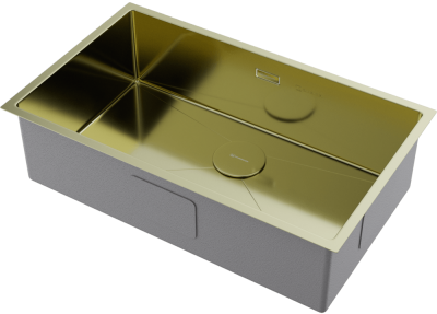 Детальное фото товара: Omoikiri Taki 74-U/IF-LG, мойка, нержавеющая сталь/светлое золото