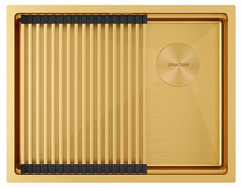 Фото товара: Paulmark NEXT-PRO 58 UNI, мойка, нержавеющая сталь, брашированное золото