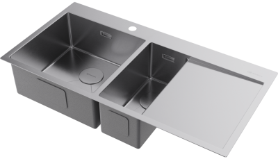 Детальное фото товара: Omoikiri Akisame 100-2-IN-L, мойка, нержавеющая сталь, чаша слева