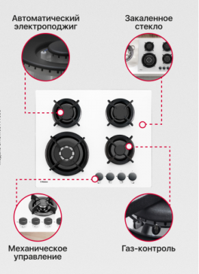 Детальное фото товара: Hansa BHGW63111035 газовая поверхность