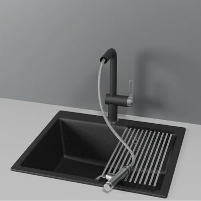 Детальное фото товара: GRANULA 8169 смеситель, гранит, черный