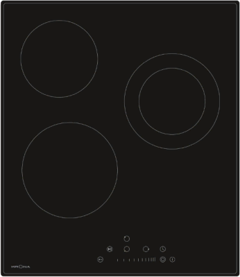 Детальное фото товара: Krona LAUREL 45 BL стеклокерамическая поверхность