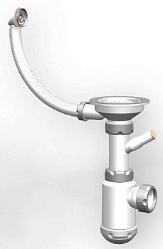 Фото товара: GRANULA сифон GRAND 3 1/2 с круглым переливом и винтом металл.