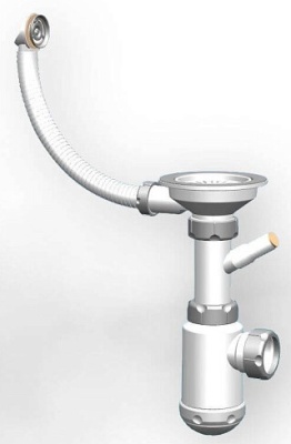 GRANULA сифон GRAND 3 1/2 с круглым переливом и винтом металл.