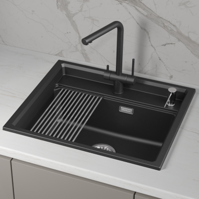 GRANULA 6003i мойка, гранит, шварц Детальное фото товара: GRANULA 6003i мойка, гранит, шварц