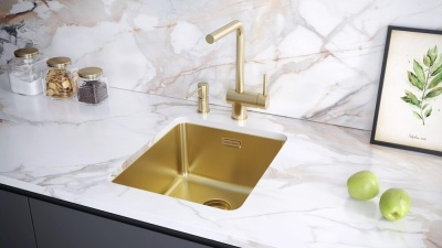 Paulmark SPRING, смеситель, светлое золото Детальное фото товара: Paulmark SPRING, смеситель, светлое золото