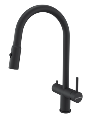 KUCHENSTERN BRUNN-FS, смеситель, гранит, черный Фото товара: KUCHENSTERN BRUNN-FS, смеситель, гранит, черный