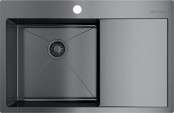 Фото товара: Omoikiri Akisame 78-GM-L, мойка, нержавеющая сталь/вороненая сталь, чаша слева