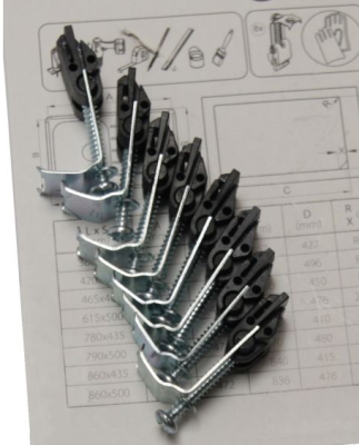 ALVEUS монтажный набор для врезных моек 8 клипс для столешниц 20-30 мм