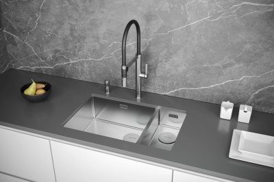 Paulmark NEXT 69/2S UNI, мойка, нержавеющая сталь брашированная (левая) Детальное фото товара: Paulmark NEXT 69/2S UNI, мойка, нержавеющая сталь брашированная (левая)