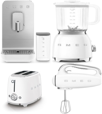 Детальное фото товара: Smeg KLF04WHEU + TSF01WHEU + BCC13WHMEU + BLF03WHEU + HBF03WHEU + HMF01WHEU + CJF11WHEU + KBSF02WH