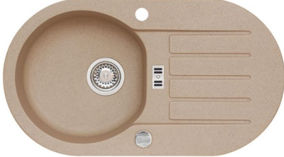 ALVEUS NIAGARA 40, мойка, гранит, бежевый (с сифоном 1105297)