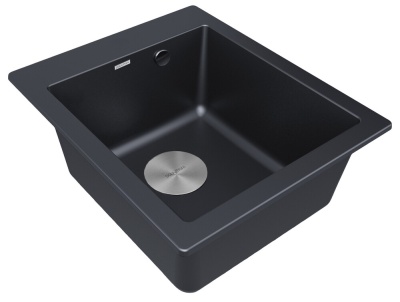 Paulmark KANTE 40, мойка, гранит, черный металлик Детальное фото товара: Paulmark KANTE 40, мойка, гранит, черный металлик