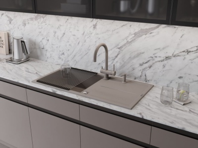 Детальное фото товара: Omoikiri Sumi 100A-GR мойка, керамика, ленинградский серый