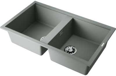 Детальное фото товара: Omoikiri Kitagawa 86-2-WG, мойка, керамика, ветреный зеленый