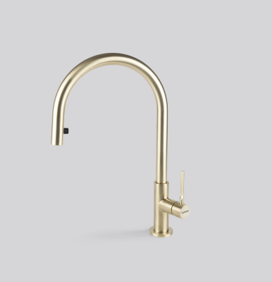 Детальное фото товара: Falmec TREVI ROUND PVD BRUSHED PALE GOLD, смеситель, золото