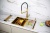 Paulmark NEXT-MULTI SINK 74 UNI, мойка, нержавеющая сталь, брашированное золото Детальное фото товара: Paulmark NEXT-MULTI SINK 74 UNI, мойка, нержавеющая сталь, брашированное золото
