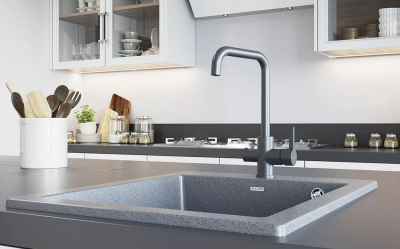 Paulmark LOGAS, смеситель, гранит, серый металлик Детальное фото товара: Paulmark LOGAS, смеситель, гранит, серый металлик