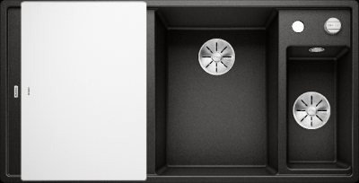 Blanco Axia III 6S, мойка,чаша справа, гранит, черный, доска стекло Blanco Axia III 6S, мойка,чаша справа, гранит, черный, доска стекло